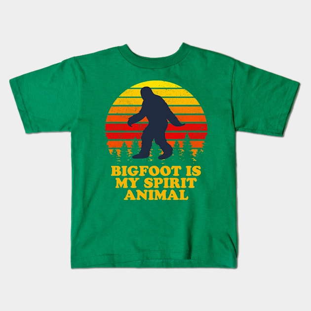 Bigfoot is my spirit animal Funny gift Kids T-Shirt by narekmug